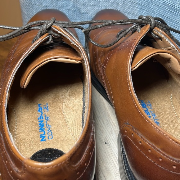 Nunn Bush Nelson Comfort 11‎ Cognac Oxford Lace Up Dress Shoes Wingtips Cushion - Picture 8 of 9